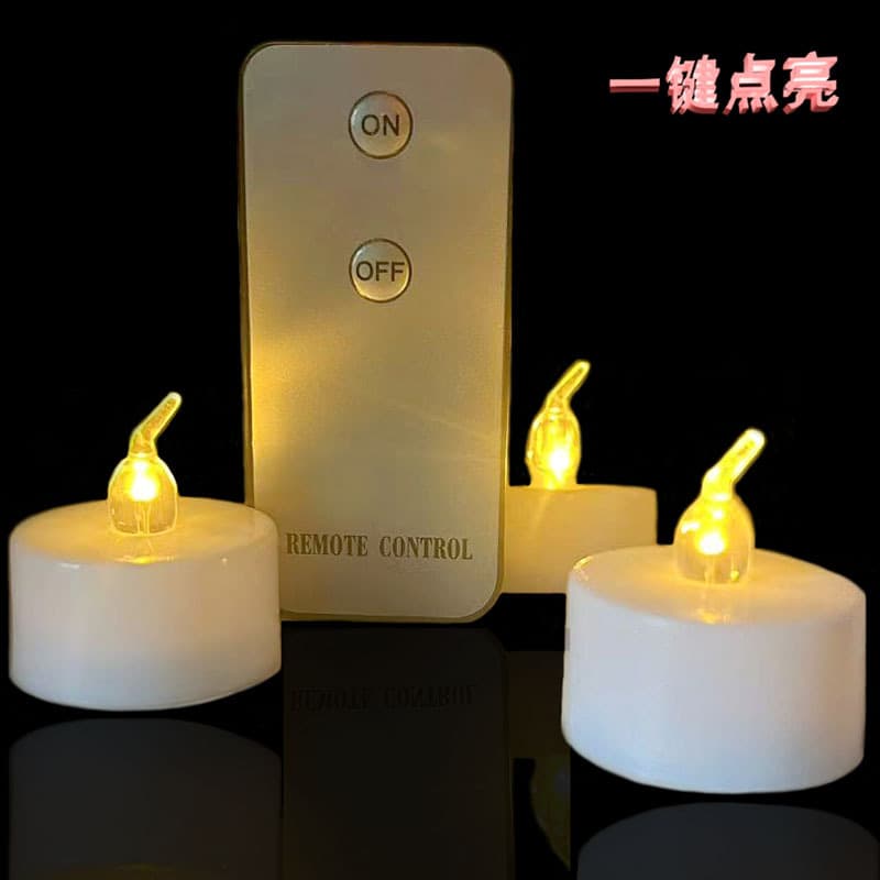 LED Remote Control Electronic Candle, Birthday Party Proposal Small Tea Light, 2-Key Remote Control Candle Light, Cross-Border New Product
