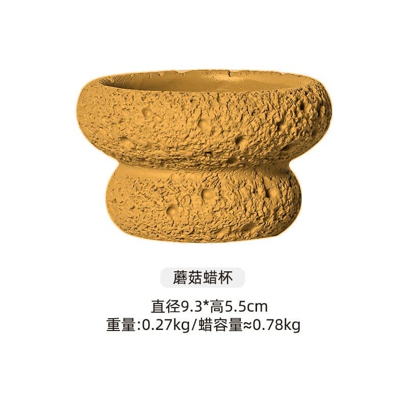 Cross-border influencer Instagram-style cement meteorite candle cup, flameless crystal stone container, romantic long-lasting fragrance candle holder decoration