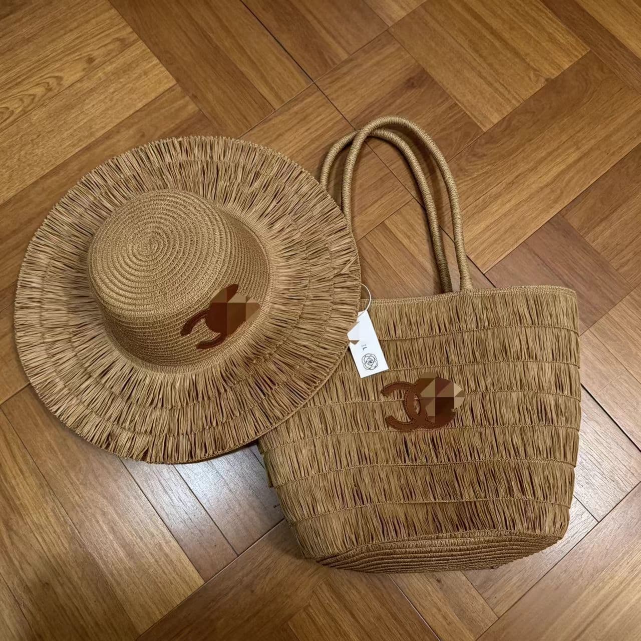 2026 Small Fragrance Fringe Straw Hat Large Capacity Tote Bag Summer Outdoor Fashion Travel Wide Brim Sun Hat