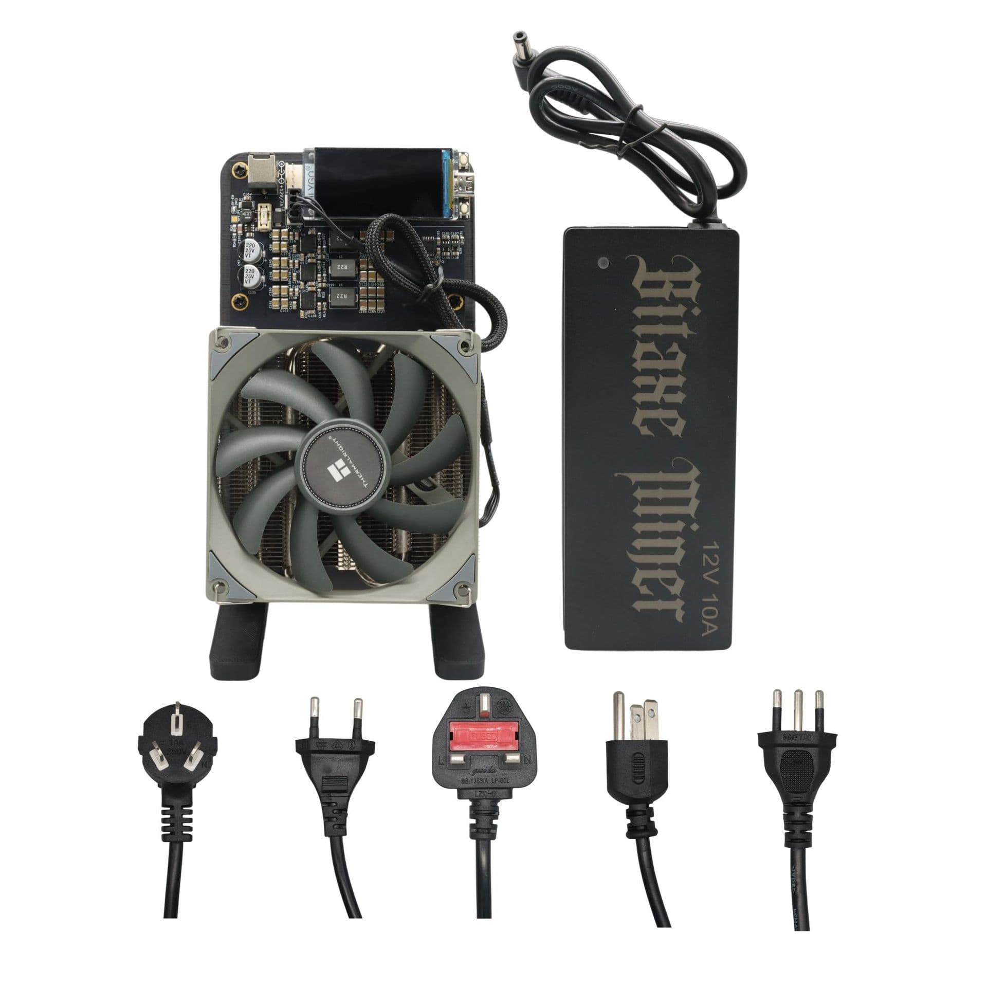 NerdQaxe++ 4.8T Immersion Gold Motherboard BM1370 BTC Solo Open Source Lotto Machine with 12V Power Supply