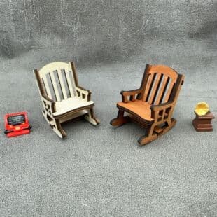 New Vintage Creative Mini Wooden Rocking Chair Ornament Furniture Miniature Chair Model Scene Photography Prop