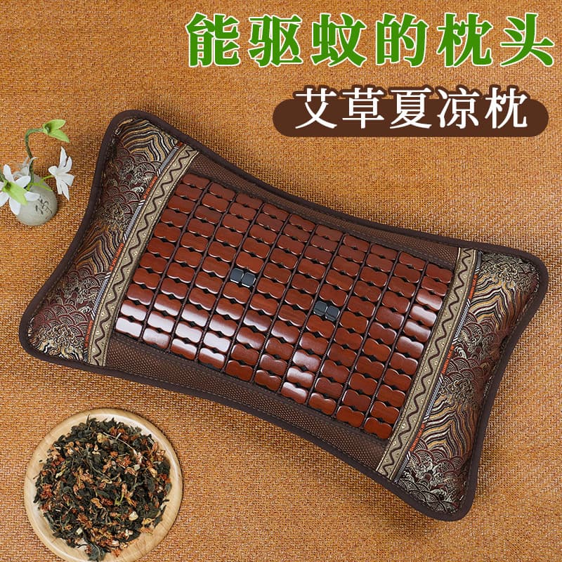 Summer Cool Pillow, Mahjong Pillow, Tea Pillow, Bamboo Pillow, Rattan Pillow, Hard Pillow for Adults and Students, Single Cool Pillow, Ice Silk