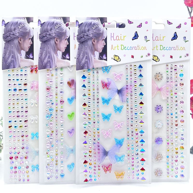 Cross-border acrylic crystal diamond stickers children's diamond gemstone handmade hair decoration stickers DIY decorative bracelet stickers