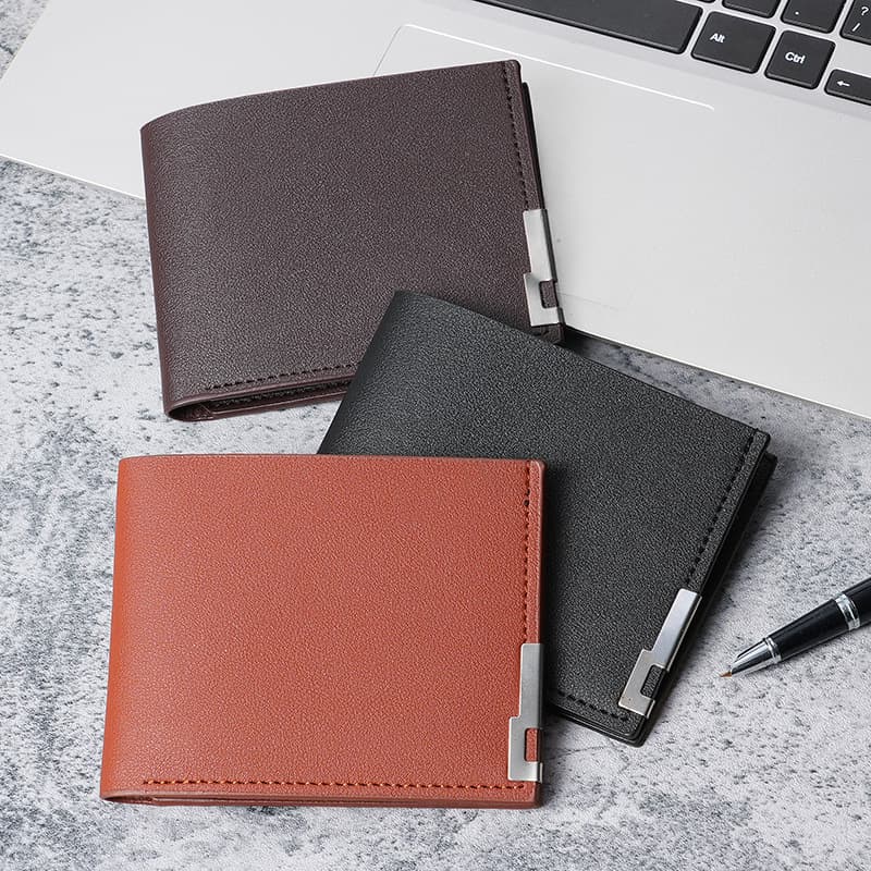 Men's Cropped Trendy Wallet Iron Edge Youth Style Horizontal Multi-card Slot Money Clip Business Card Holder