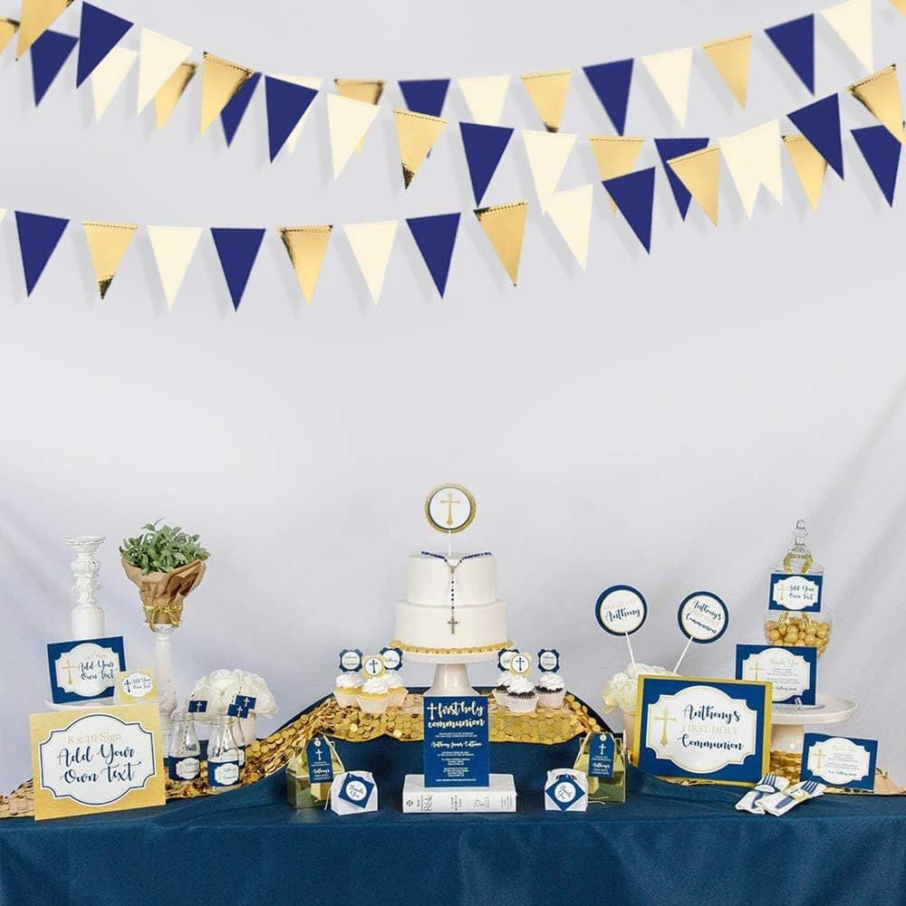 Sewn Triangle Banner for Birthday, Wedding, and Holiday Party Scene Decorations