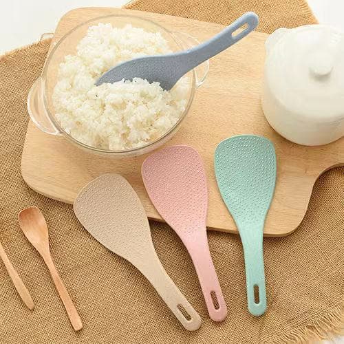 Cross-border Wheat Straw Rice Spoon Kitchen Rice Serving Spoon Wheat Rice Spoon Rice Cooker Rice Paddle