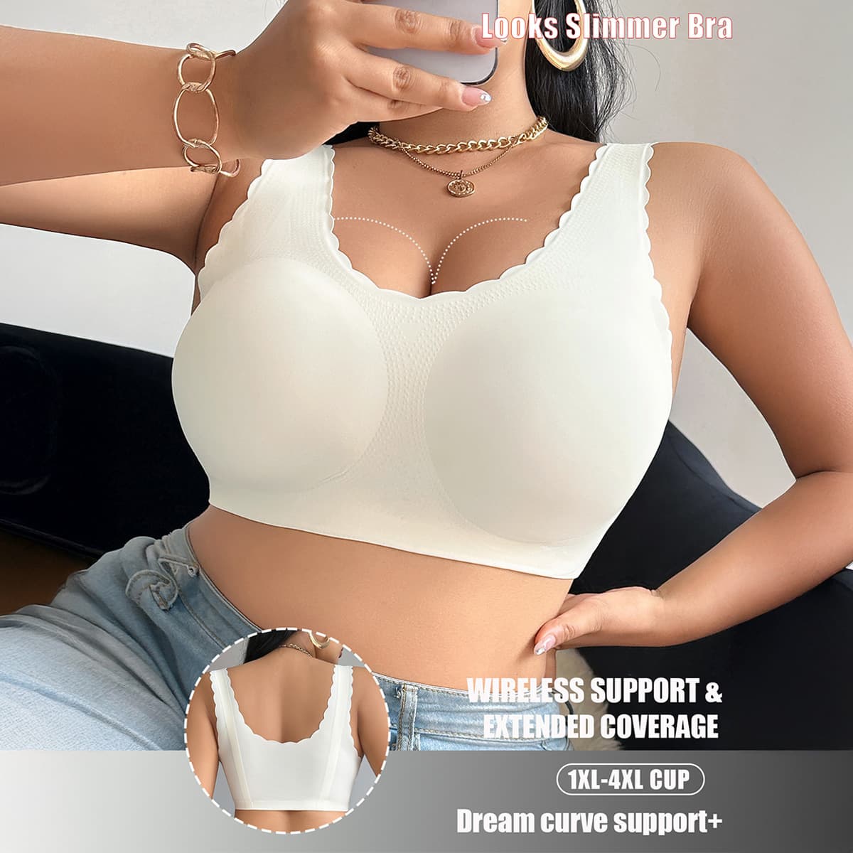 Cross-border Hot Style Exclusive for European and American Amazon TEMU Shein Plus Size Group Push-up Underwear Bra 1XL-4XL In Stock