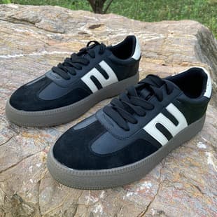 Genuine Leather Men's Shoes Agassi Shoes 2025 Summer German Training Shoes Thick Sole Lace-Up Color-Block Casual Skate Shoes Sports Shoes White Sneakers