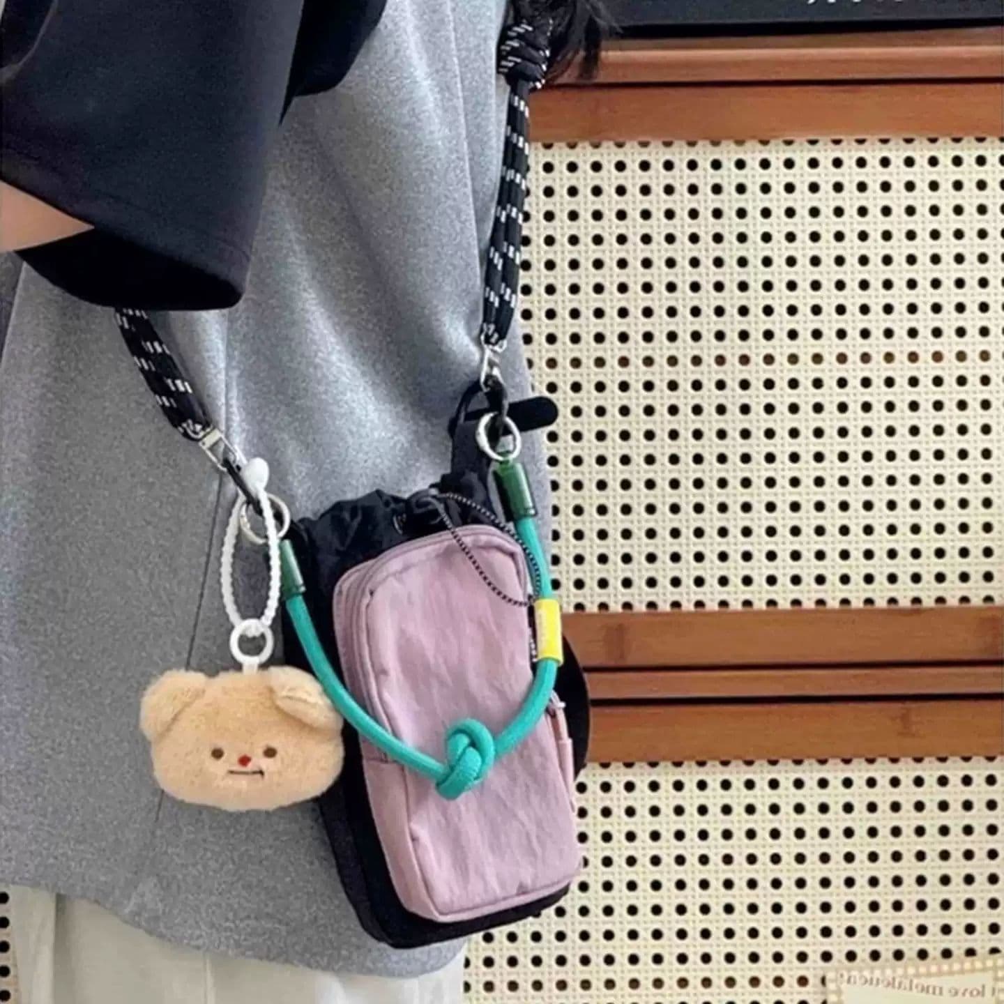 Japanese-style Dopamine Lightweight Small Water Bottle Bag, Outdoor Sports Travel Crossbody Bag, Phone Bag, Key Bag, Portable Bag