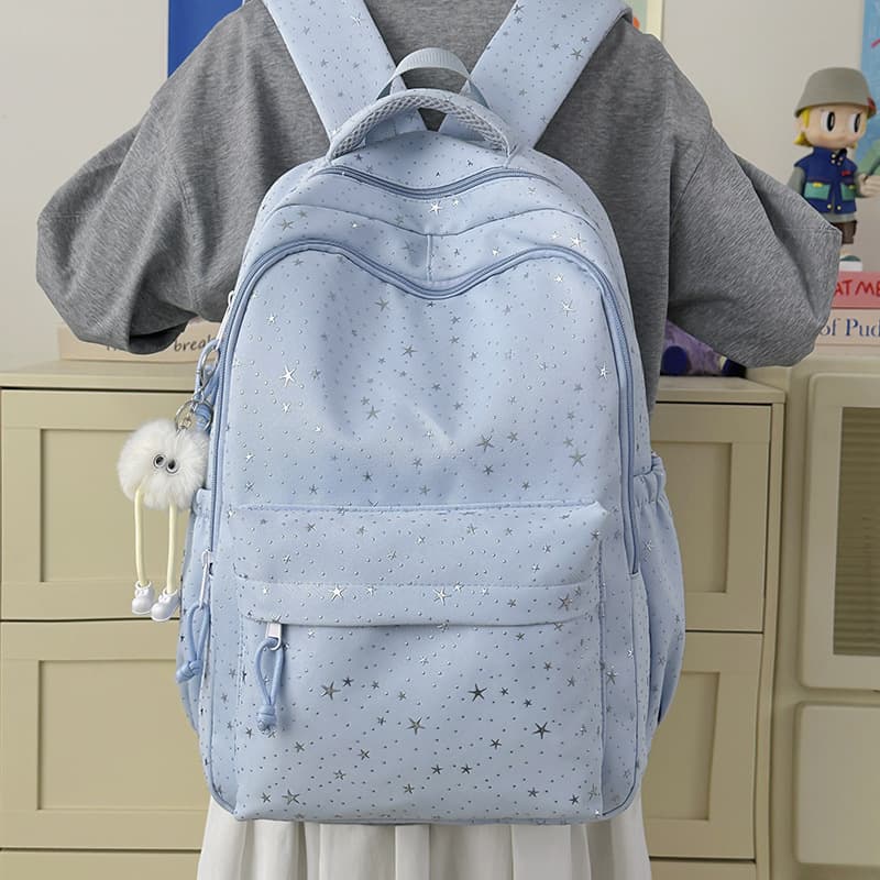 Cross-border Gypsophila College Style Backpack 2026 New Large Capacity Middle and High School Student School Bag Women's Casual Backpack