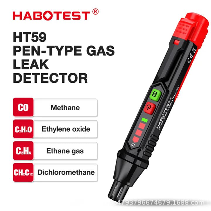HABOTEST HT59 Combustible Gas Detector, Natural Gas Methane LPG Leak Alarm, Portable