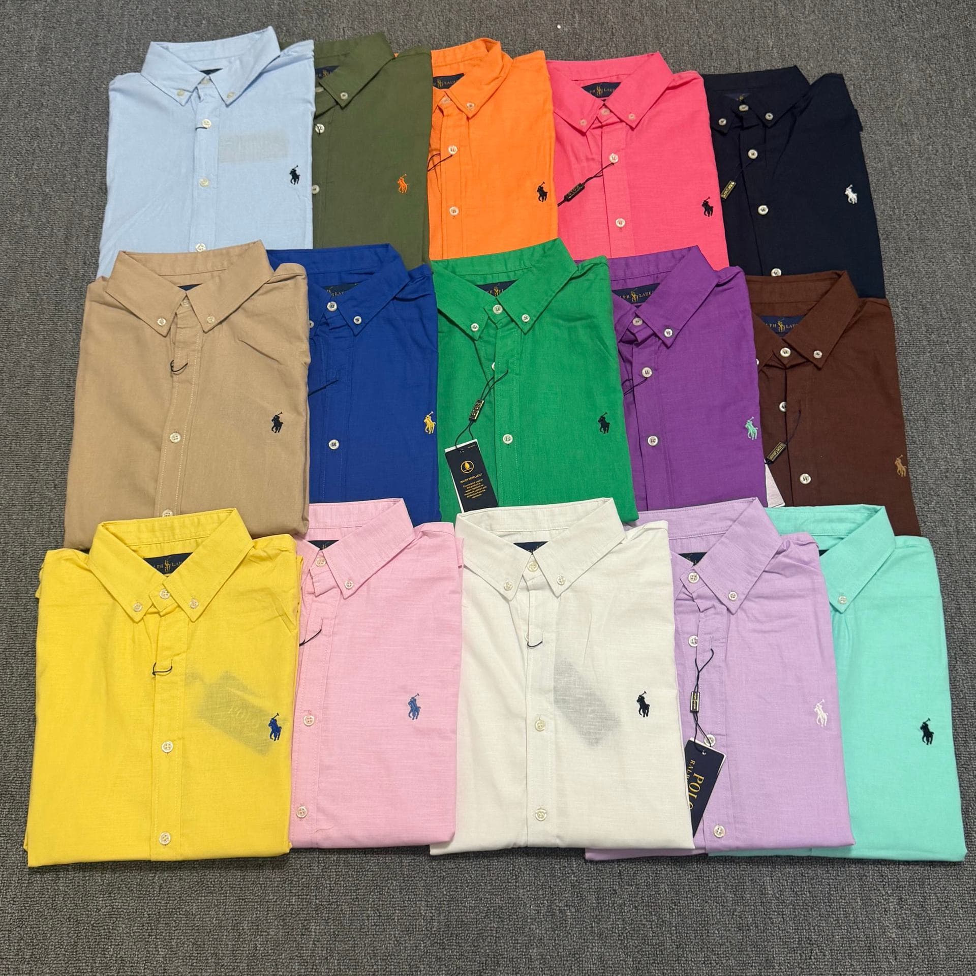 Cross-border RL Scannable Linen Shirt for Men and Women, Unisex Pony Logo Embroidery Old Money Trendy Long Sleeve Blouse