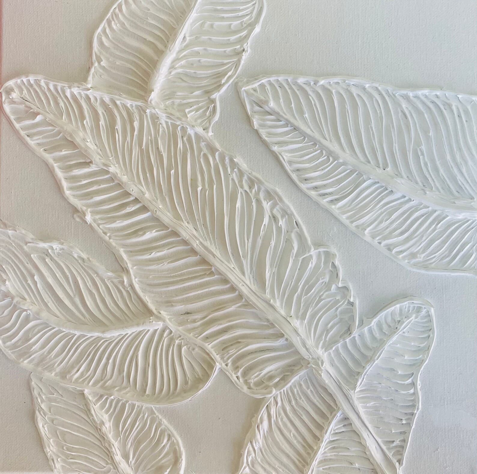Minimalist White 3D Embossed Abstract Art Texture Print Landscape Painting Hotel Decorative Wall Art
