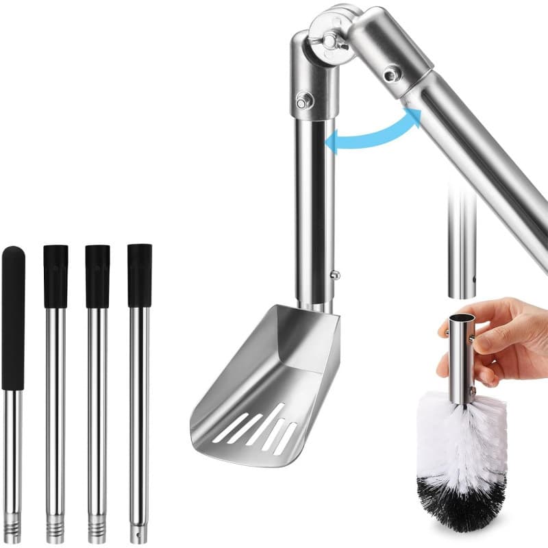 Gutter Guard Gutter Cleaning Tools, 5FT Long Pole & Gutter Cleaning Attachment