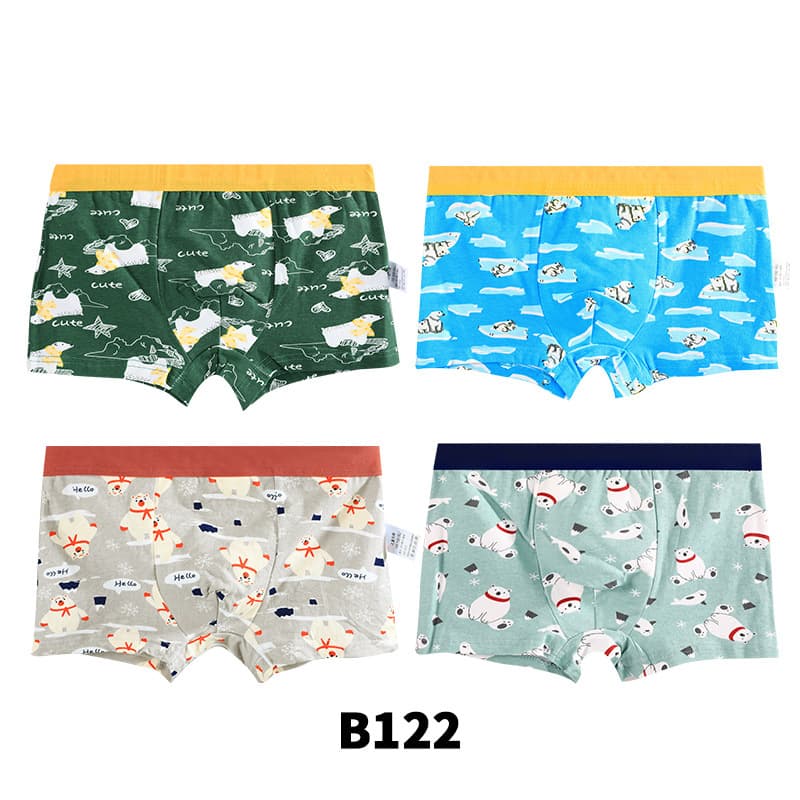 Boys' Boxer Briefs Cotton Shorts Children's Four-Corner Underwear Toddler Boy Non-Pinching Antibacterial Briefs