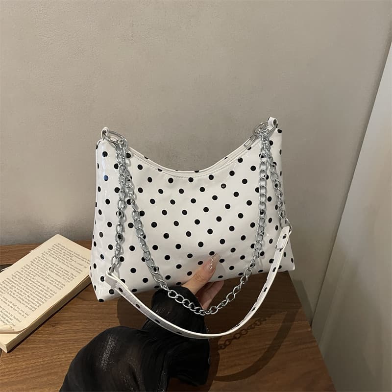 2026 summer new style polka dot light luxury shoulder bag commuter crossbody bag trendy Korean style portable small square bag women's bag