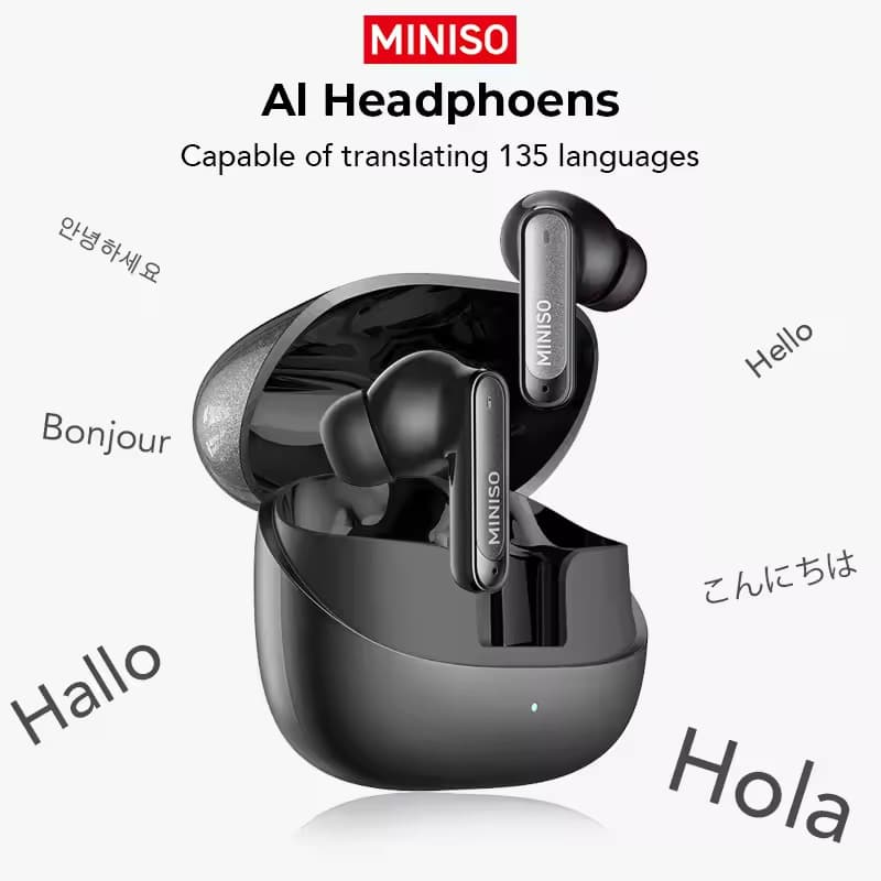 Miniso MS106 AI Translation Bluetooth Earphones Wireless Noise-Cancelling In-Ear HiFi Sound Quality Long-Battery Headphones