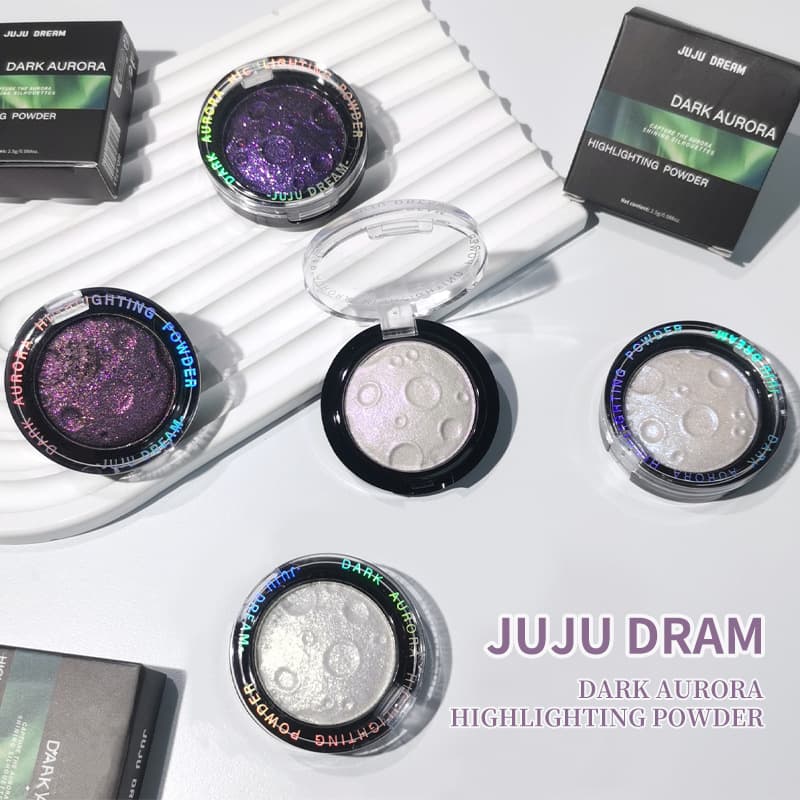 JUJU DREAM Aurora Night Highlighter Powder Pearlescent Fine Shimmer Long-Lasting Natural Delicate Pigmented Multi-Use Eyeshadow Cross-Border