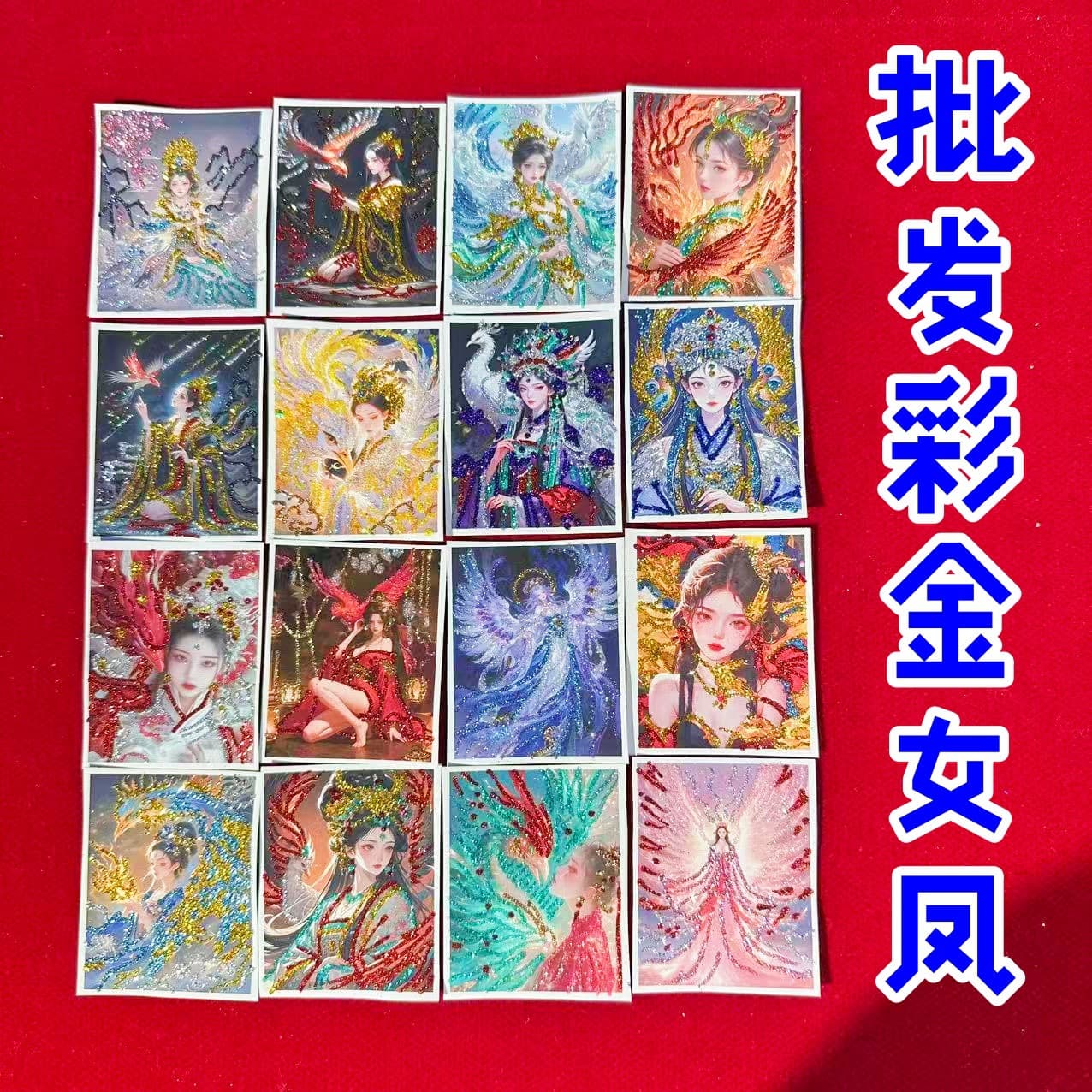 Wholesale gold female phoenix, 4X5 thangka painting core, gold thangka card core, gold female phoenix