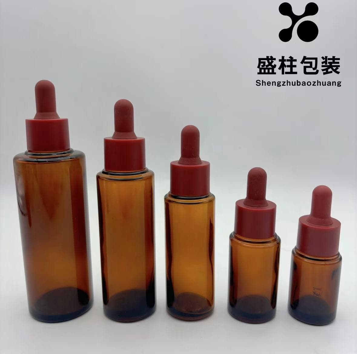 In-Stock 15Ml-100Ml Amber Flat-Shoulder Dropper Bottles, Light-Proof Straight Round Glass Dispensing Bottles for Essence and Essential Oils
