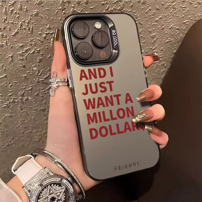 Friends color silver case suitable for Apple 17pro mobile phone case iphone16pro creative 15 new 14 personalized hard 11