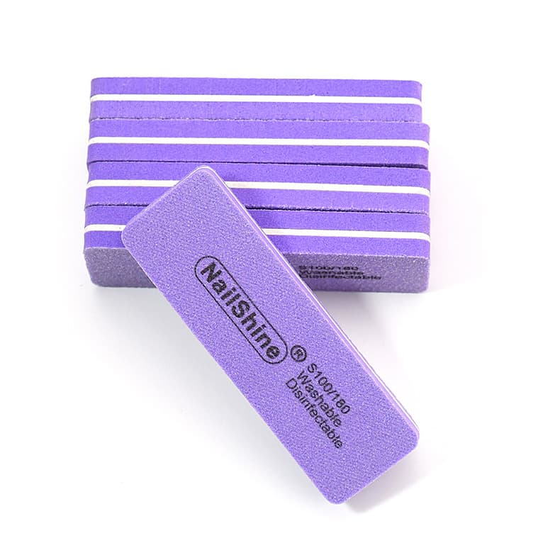 Wholesale 9cm Nail File Double-Sided Sanding Sponge File Washable Purple Wide Mini Nail File