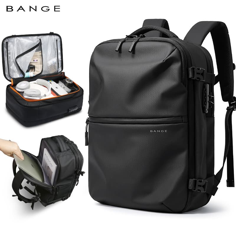 BANGE New Large-Capacity Laptop Backpack for Men, Business Travel Multipurpose Computer Backpack, College Student School Bag