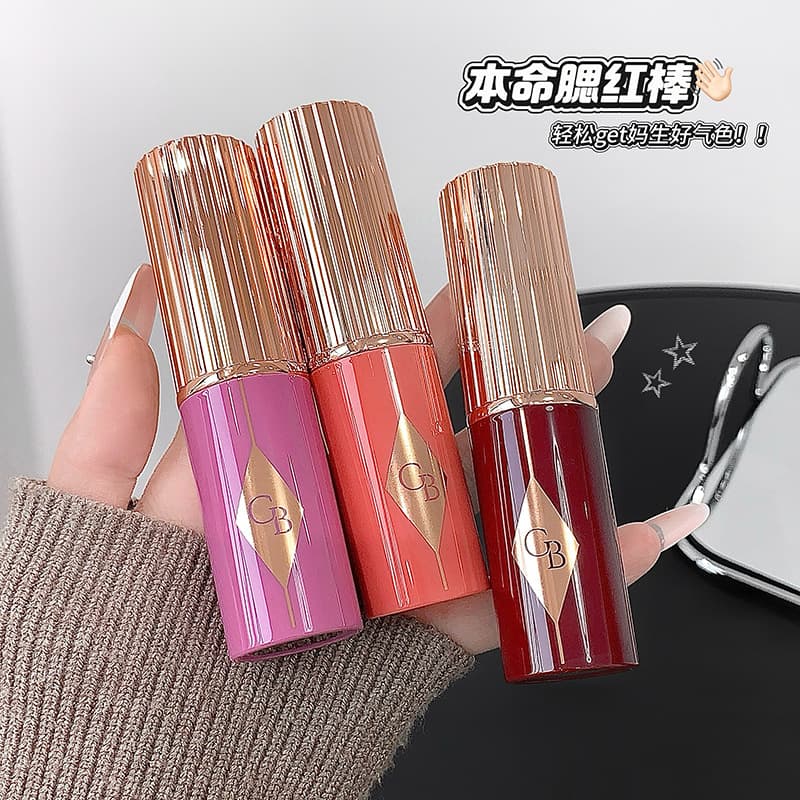 Gege Bear Shimmering Vitality Lip and Cheek Dual-Use Blush Stick, Dewy Moisturizing, Natural Fit, Low Saturation Atmosphere
