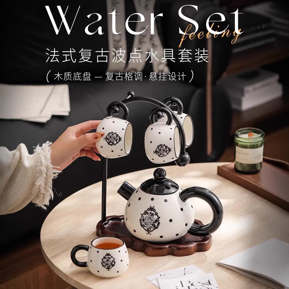 French Ceramic Water Cup Set, Household Housewarming New Home Gift, High-End Tea Set, Wedding Accompanying Gift