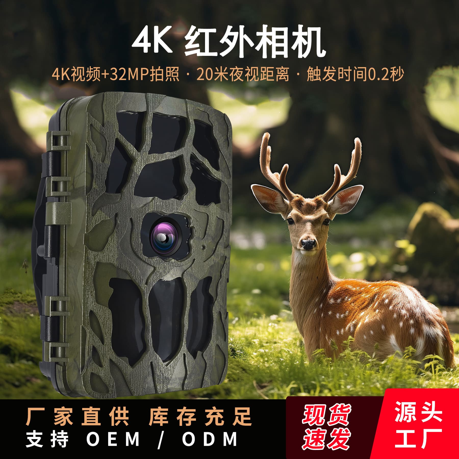 Cross-Border Bestseller 4K Infrared Hunting Camera, Outdoor Surveillance Scientific Research Infrared Motion Triggered Trail Camera H982