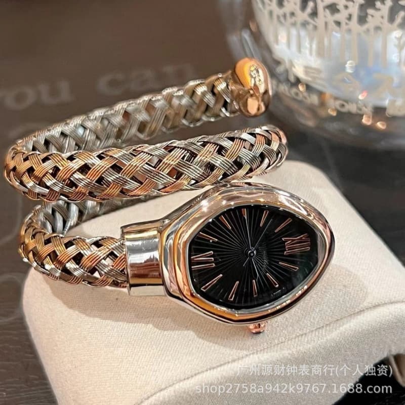 Cross-border best-selling snake watch niche design quartz women's watch oval luxury Roman face personalized watch