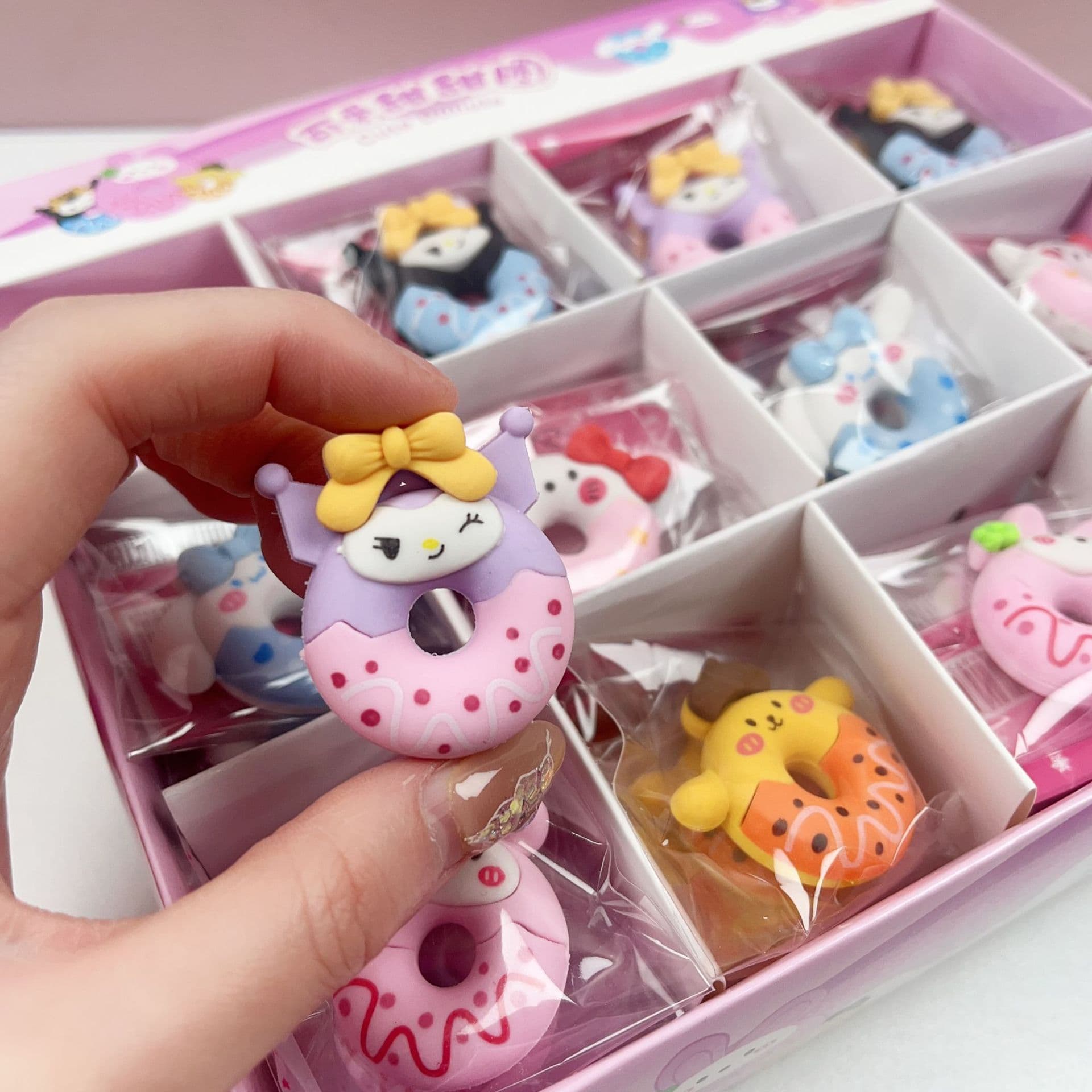 Sanrio Donut Eraser Cute Cartoon Shape Kindergarten Children Students Small Gift Incentive Stationery