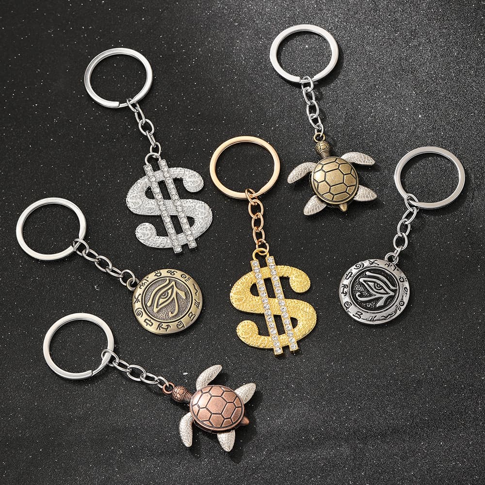 New European and American alloy diamond-encrusted dollar keychain cross-border hot model car keychain bag accessories party gift