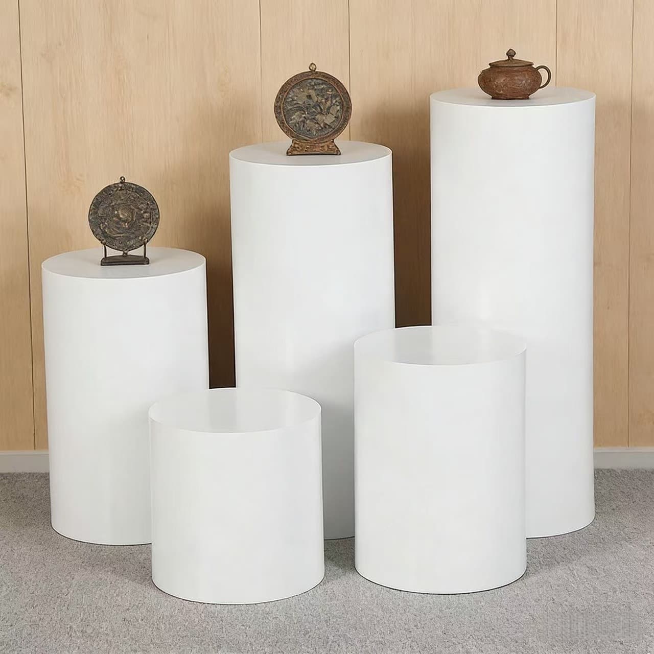 Wooden painted round display stand clothing props Nakajima showcase exhibition display cabinet custom experience stand model base