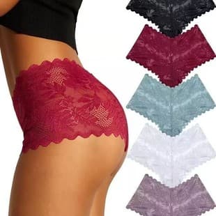 European and American Cross-Border Hot Selling Women's Lace Panties Cotton Crotch Semi-Transparent Seamless Soft Lace Women's Bikini
