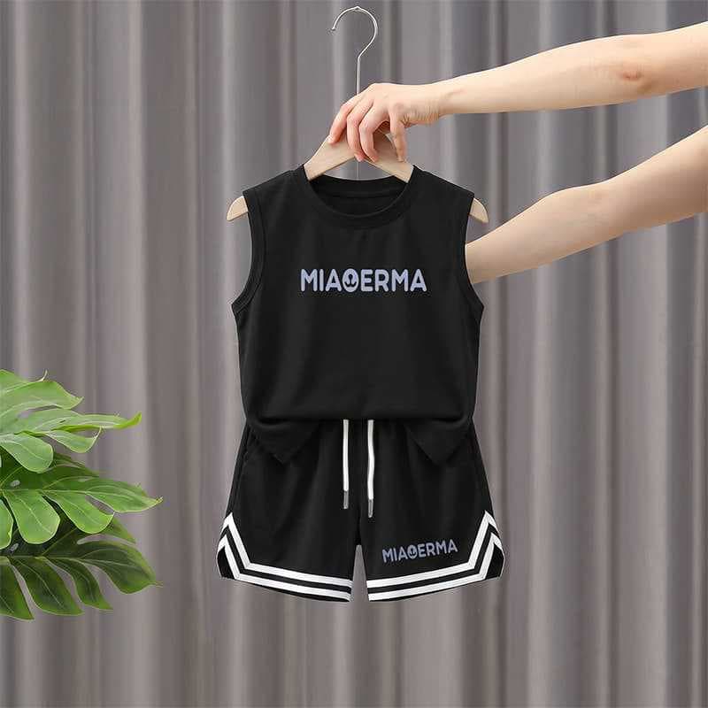 Boys' Set 2026 New Summer Style Cool Vest and Shorts Two-Piece Set Cotton Kids Clothing