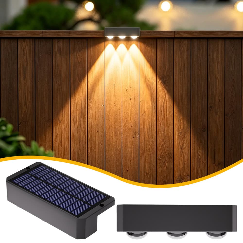 Solar Outdoor Garden Light for Home Yard Decoration, Rainproof Stair Step Light, Wall Fence Light, Railing Decorative Light