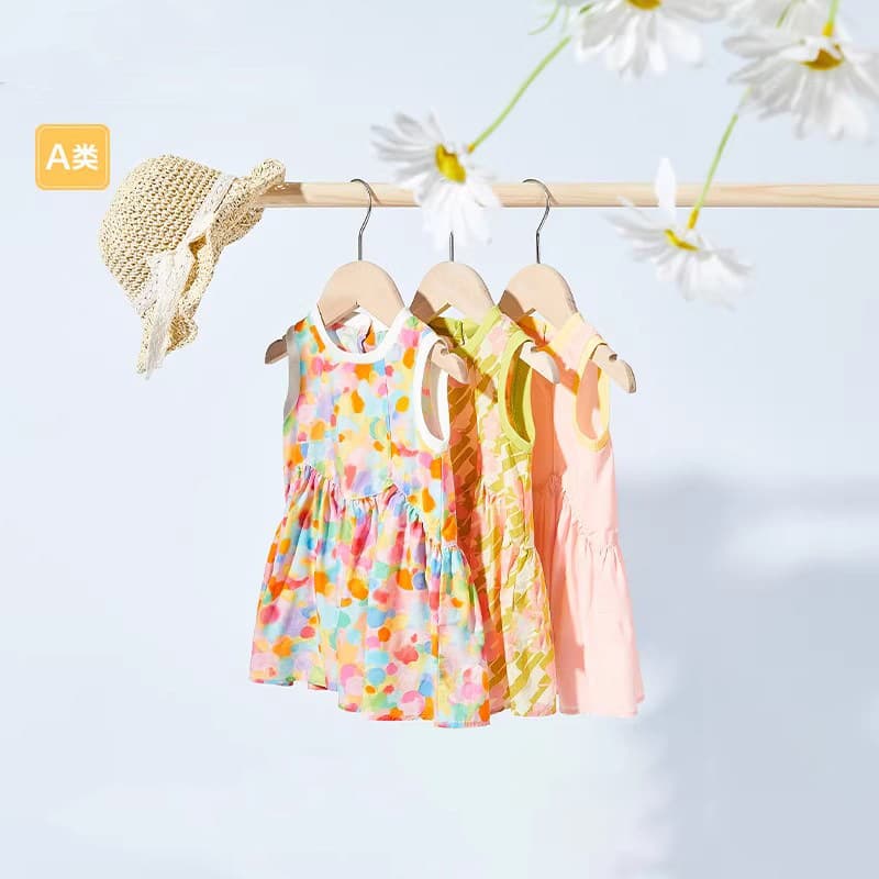 Girls Dress Baby Princess Dress Baby Dress Girls 2024 Spring and Summer New Children's Thin Cotton Fashionable