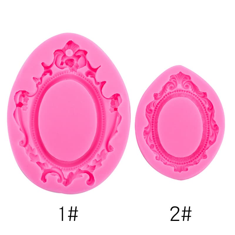 European Vintage Photo Frame Silicone Mold DIY Plaster Resin Clay Soap Candle Tool Accessories