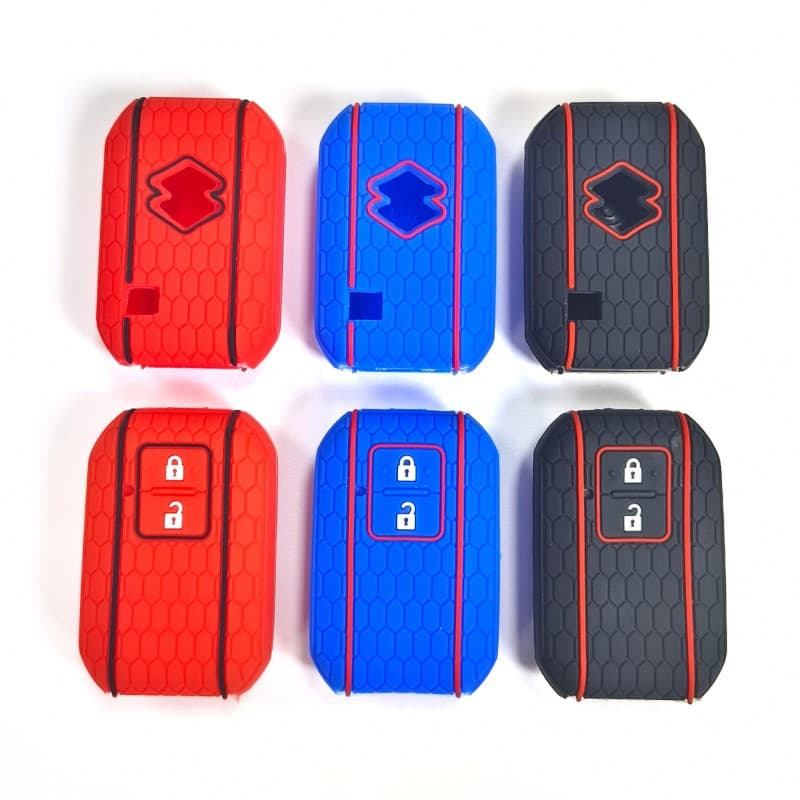 Suzuki Swift Sport Key Case Cover Two-Button Soccer Pattern Silicone Key Protector for SX4 Swift