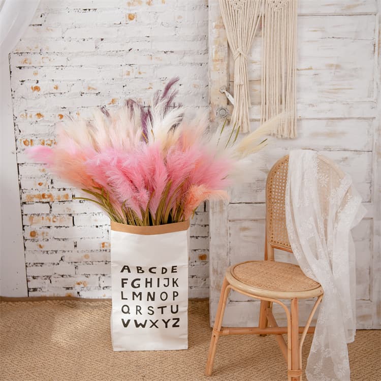 New Pink and Light Pink Wall Decoration with Foxtail Grass, New Gladiolus Korean-Style Faux Grass, Artificial Flowers for Living Room