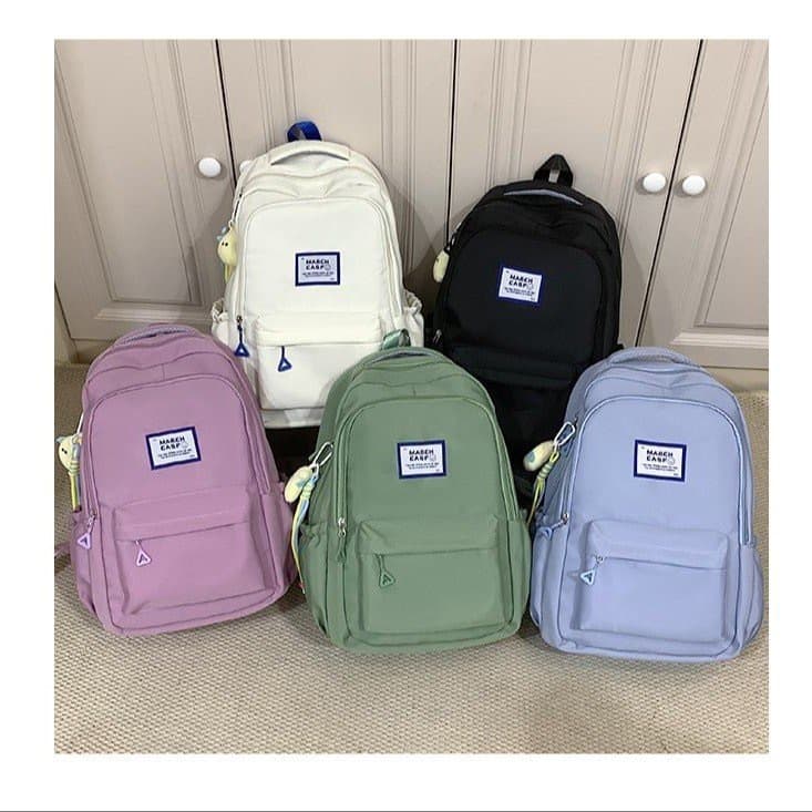 Stylish Backpack for Middle and High School Students, Large Capacity Minimalist School Bag for Girls, Solid Color College Student Backpack, Trendy