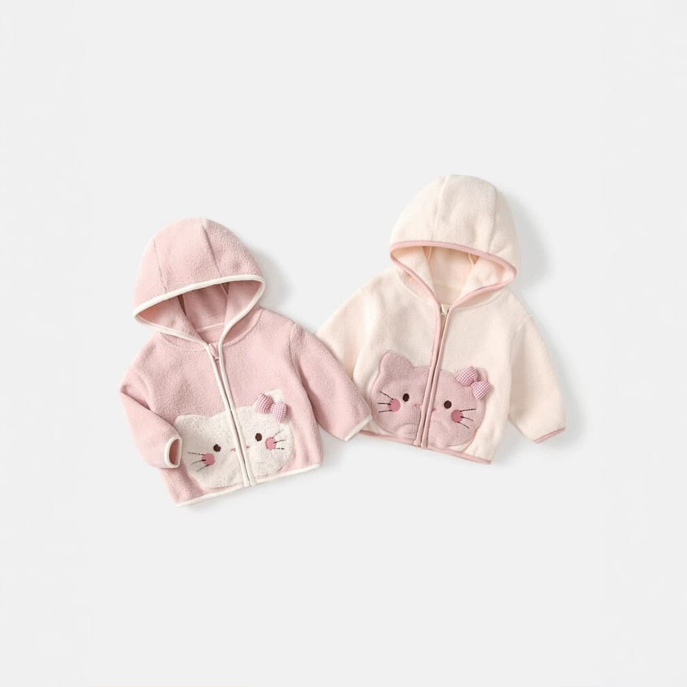 Girls Winter Coat 2026 New Fashionable Baby Girl Cloud Fleece Versatile Hooded Top Autumn Winter