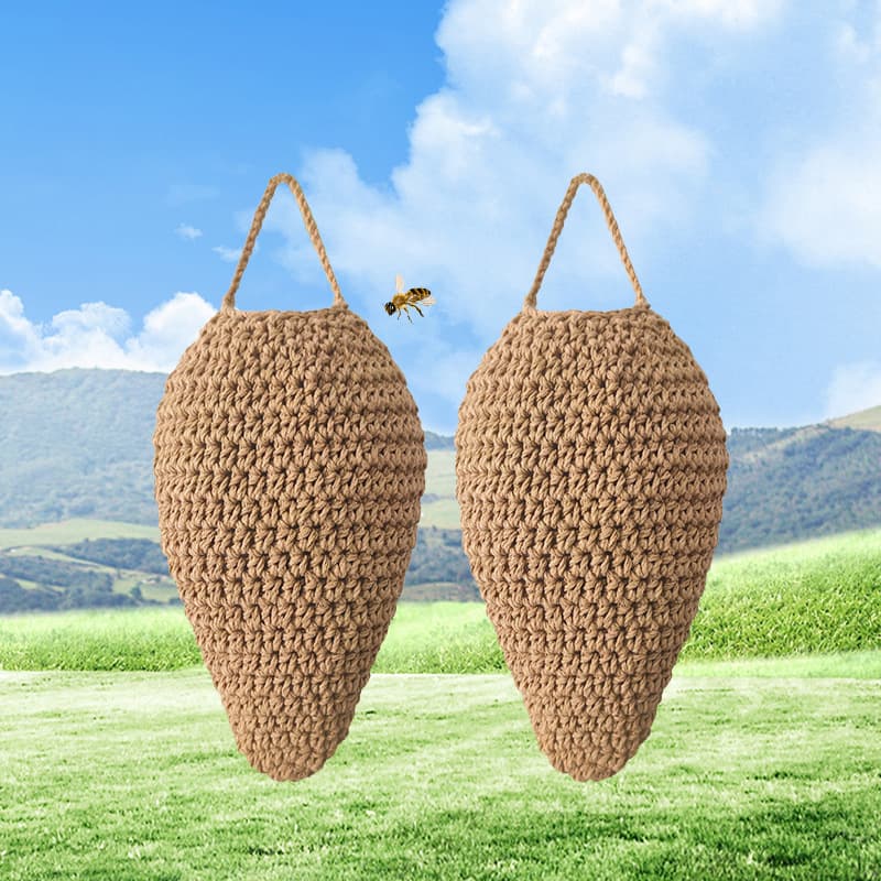 Honeycomb Net Bag Cross-Border Custom Handmade Crochet Decorative Storage Kitchen Fruit and Vegetable Strawberry-Shaped Hanging Ornament