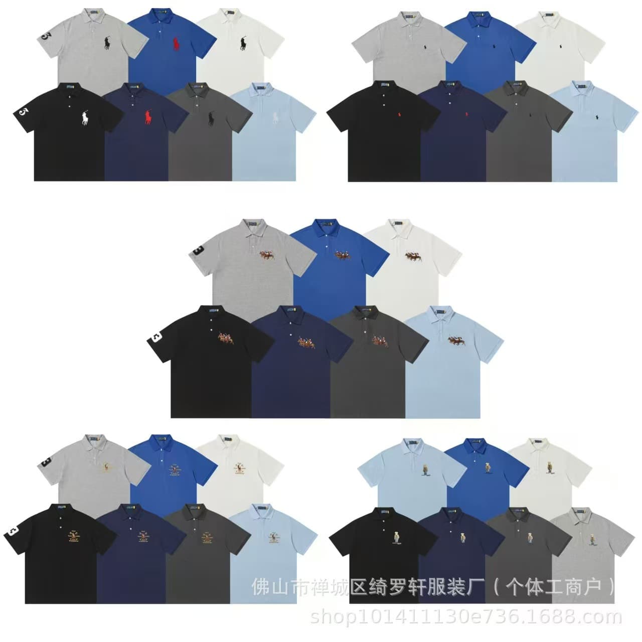 26ss High Quality Cross-Border New RL Embroidered Short Sleeve Fashion Versatile Turn-Down Collar Polo Shirt for Young Men
