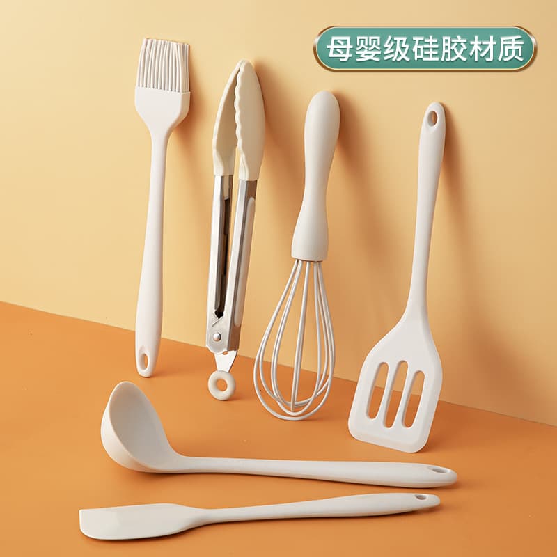 Silicone Baking 6-Piece Tool Set: Cake Scraper, Cream Spatula, Stirring Egg Beater, High Temperature Resistant Scraper, Oil Brush