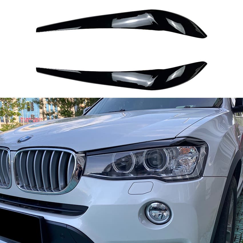 Compatible with BMW X3 F25 X4 F26 2014-2017 Front Headlight Eyebrow Exterior Decal Sticker Modification