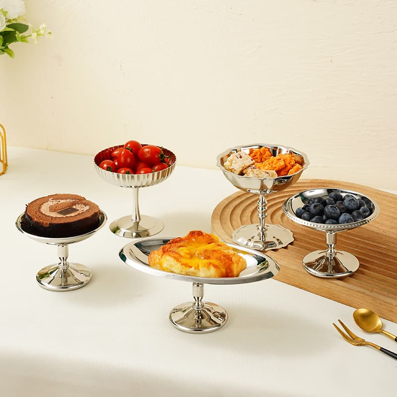 304 Stainless Steel Ice Cream Bowl Metal Dessert Bowl Fruit Plate Tall Salad Bowl Dish Champagne Cup Snack