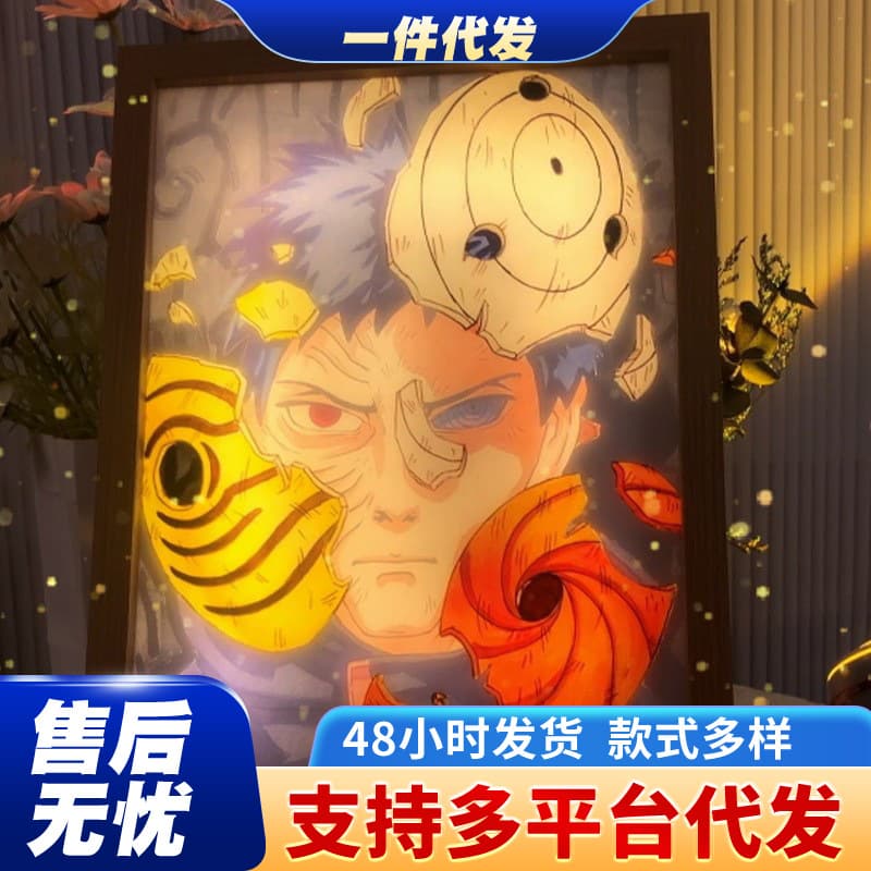 Naruto Shippuden Night Light Painting Poster Boruto Birthday Gift Anime Wall Decor Modern Minimalist Style Living Room Artwork