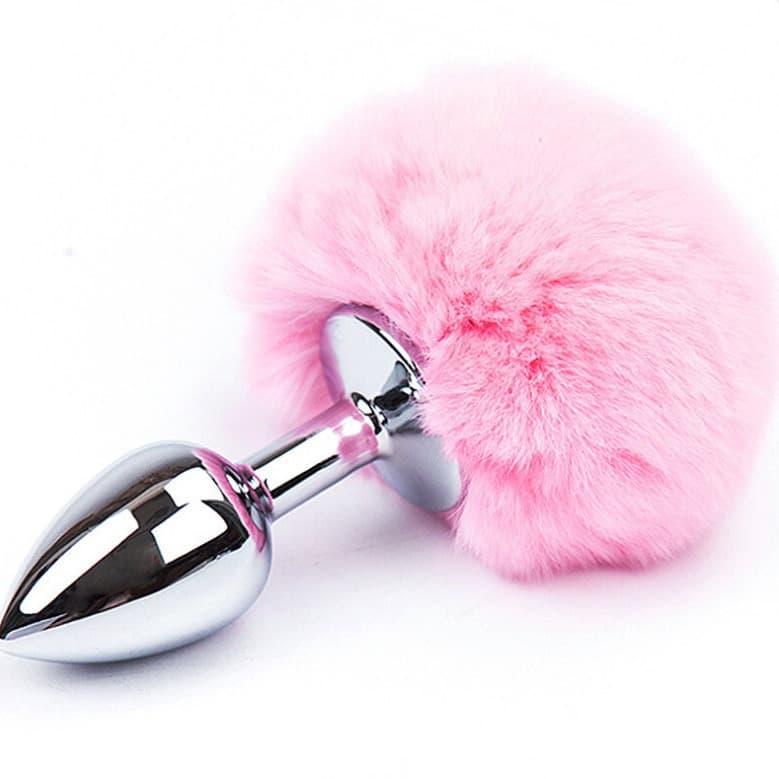 Full body cat, dog, rabbit tail fur ball anal plug, back yard female metal anal plug for anal expansion SM elastic sex toy